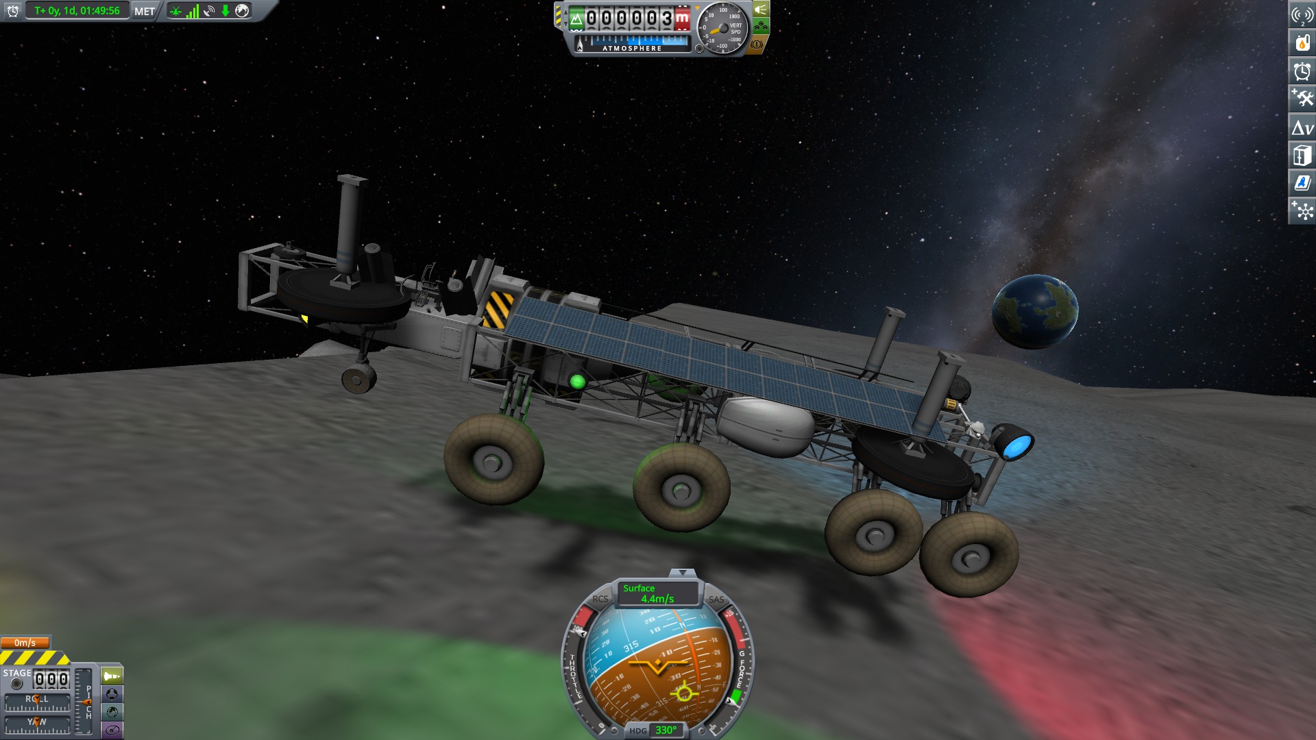 czar cresting a munar mountain kerbin in background